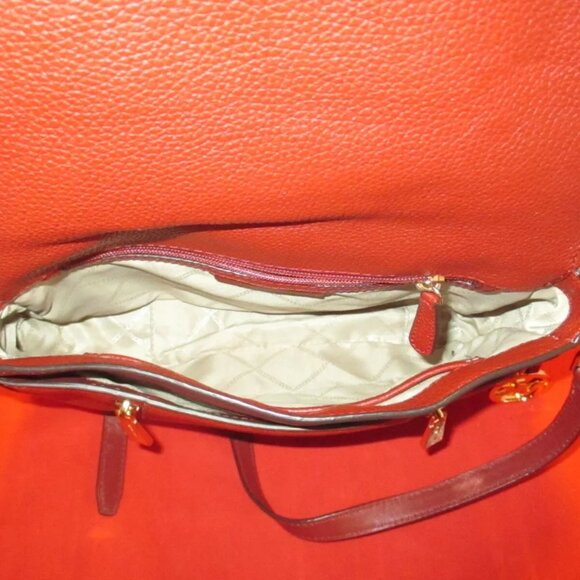 Michael Kors Bedford Legacy Leather Flap Shoulder Bag $298 Brandy #3168 - Picture 8 of 13